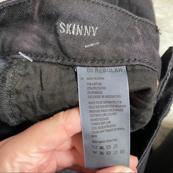 🔥SOLD🔥 American Eagle Electric Stripe Skinny Jeans Black - Picture 10 of 16